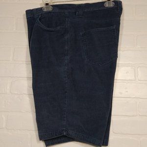 Burnside men's blue corduroy surf beach street flat front stretch shorts 38